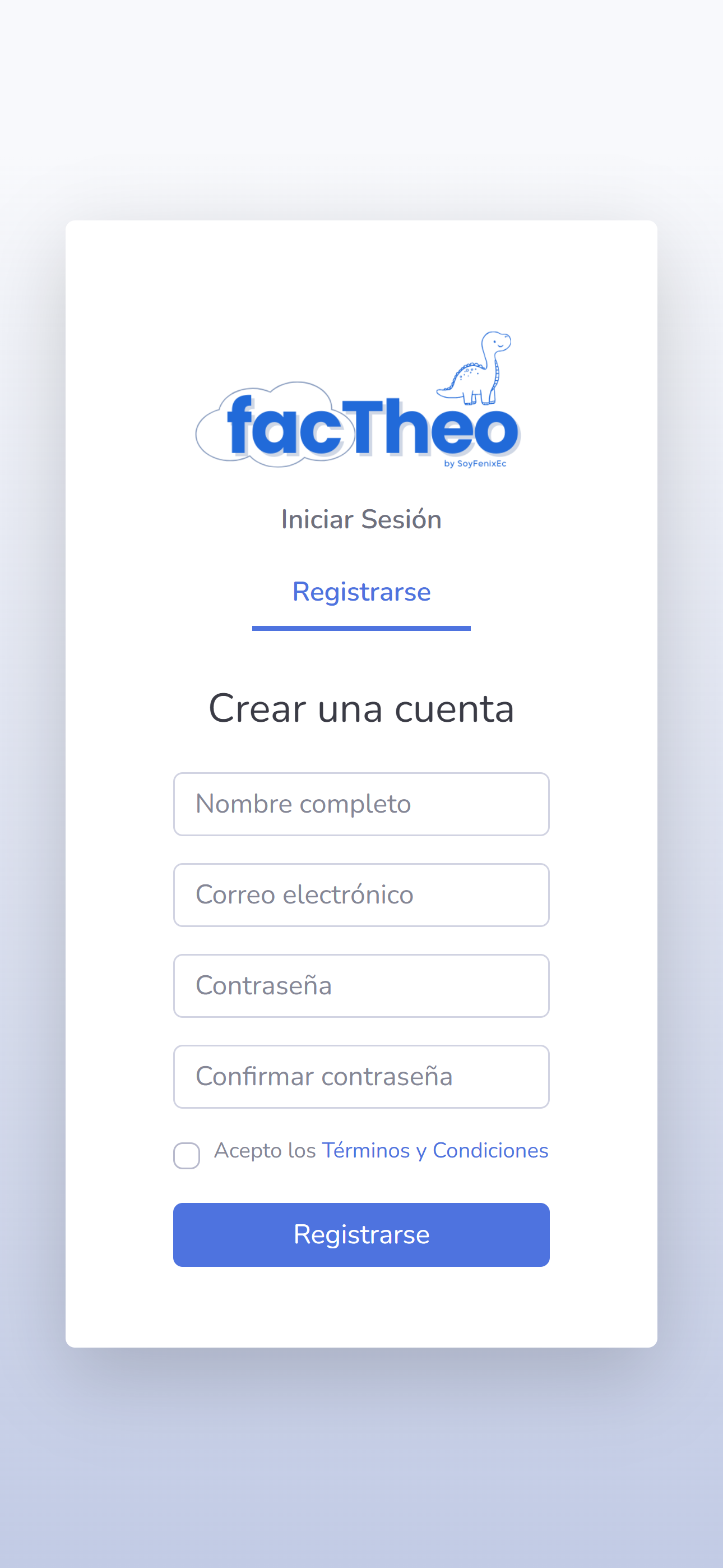 Registrarse en FacTheo